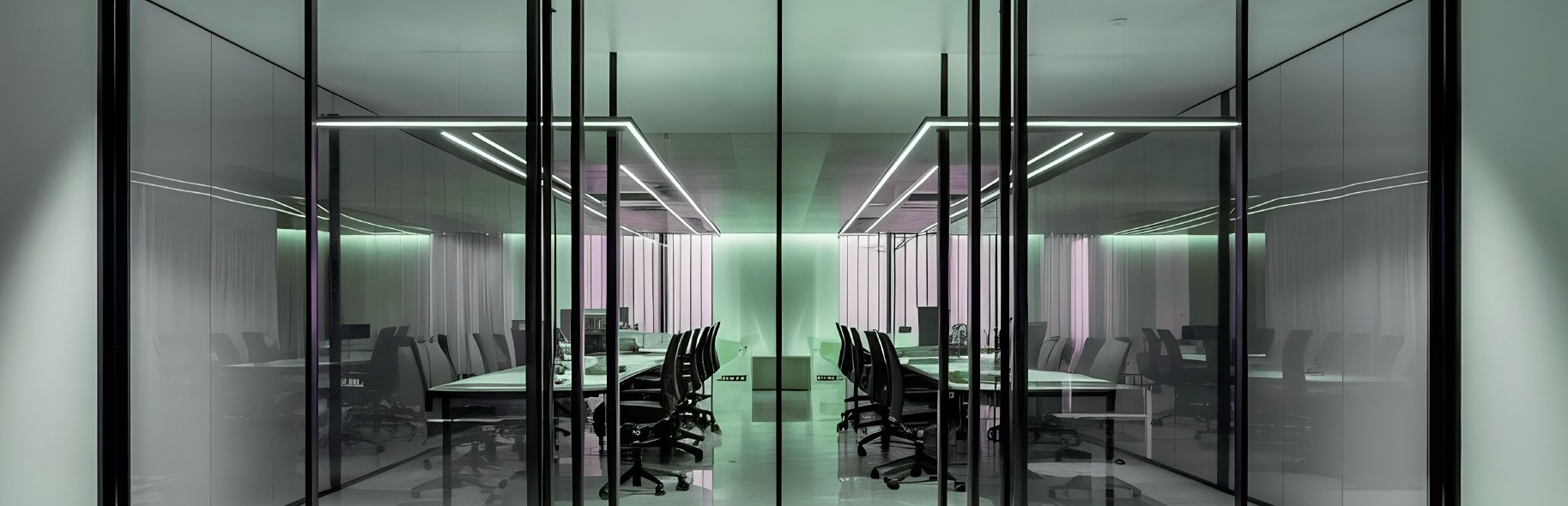 Divisiones de vidrio en oficina